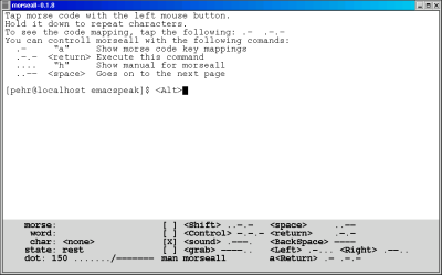 a screen capture of older morseall on Redhat 7.2